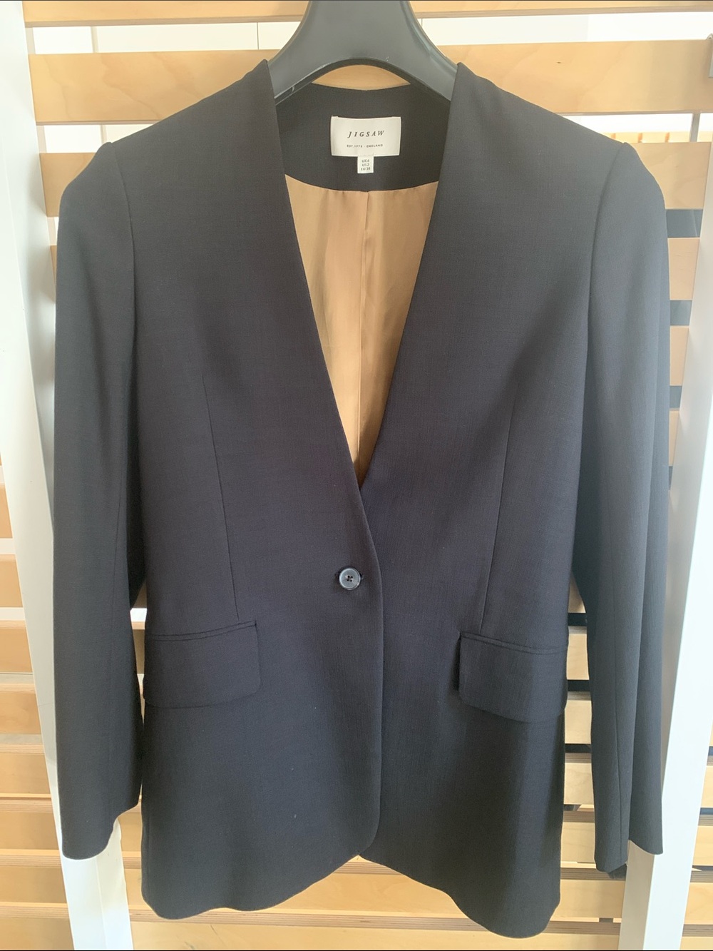 Hopsack Collarless Blazer from Jigsaw UK